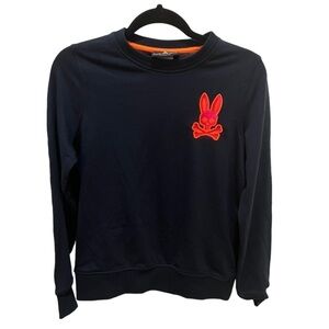 Psycho Bunny Mens Vale Embroidered Sweatshirt Navy XXS